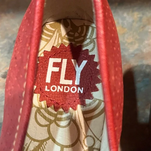 Fly London size 36 red leather wedge pump - Picture 6 of 10